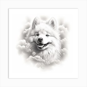 Samoyed drawing Art Print