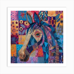 Patchwork Quilted Mule 2 Art Print