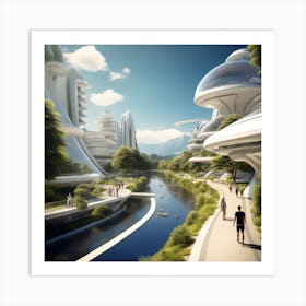 Futuristic City 290 Art Print