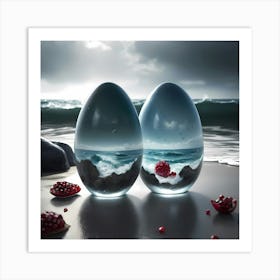 Seaside Pomegranate Reflections Art Print