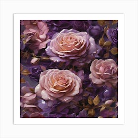 Purple Roses 1 Art Print
