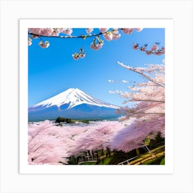 Cherry Blossoms In Fuji 1 Art Print