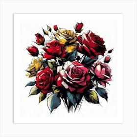 Rose flowers 2 Art Print