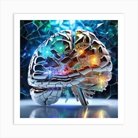 Brain With A Broken Glass Art Print