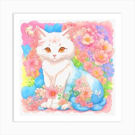 Kawaii Cat 1 Art Print