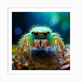 Firefly Anthropomorphic, Cute, Spider, Water Spider, Highly Detailed, Whimsical, Adorable, Fantasy, (2) Art Print