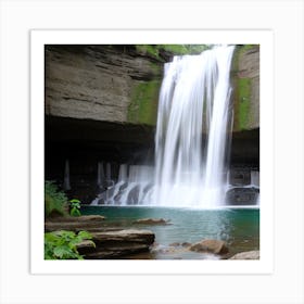 Waterfall - Waterfall Stock Videos & Royalty-Free Footage 2 Art Print