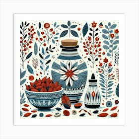 Scandinavian Art, Goji berries 3 Art Print