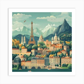 Eiffel Tower In Paris Art Art Print