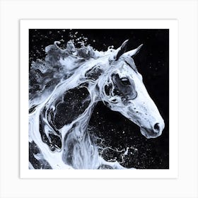 Liquid Horse Abstract Portrait 2  Art Print