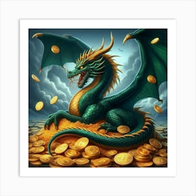 Bitcoin Dragon Guardian D3 Art Print