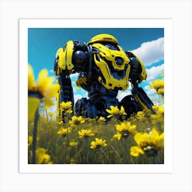 Robot In The Field Art Print