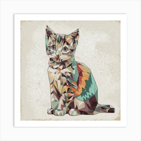 Polygonal Kitten Art Print