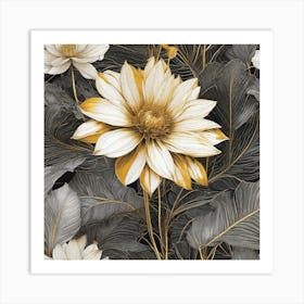 Gold Lotus 2 Art Print