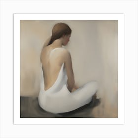 'The Back' Back View of a Woman Thinking Art Print