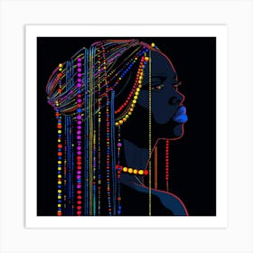 African Girl With Beads Art Print