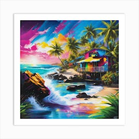 Beach House 1 Art Print