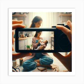 Portrait Of A Mother With A Baby Art Print