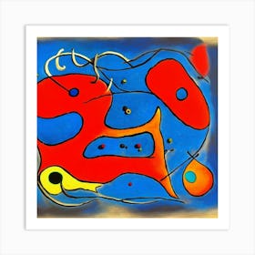 Blue Mixed Red Art Print