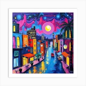 City At Night 3 Art Print