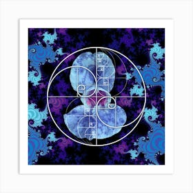 Sacred Geometry Fibonacci Spiral Flowers 2 Poster