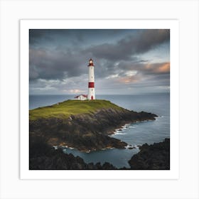 Lighthouse At Dusk 4 Art Print