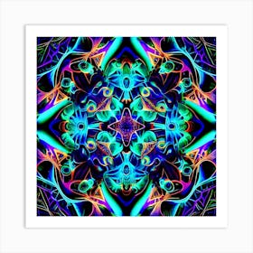 Psychedelic Mandala, fractal art Art Print