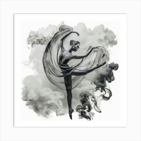 Ballerina In Smoke Art Print