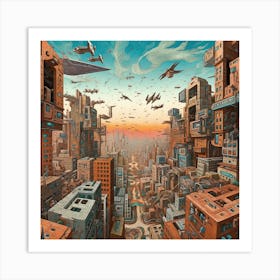 Futuristic Cityscape 2 Art Print