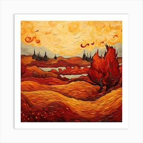 Autumn Landscape Painting 1 Art Print