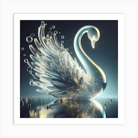 Swan With Bubbles Art Print