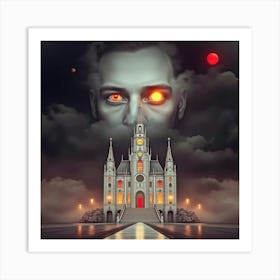 Man In Front Of A Church Art Print