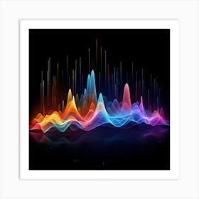 Retro Frequency Waves Art Print