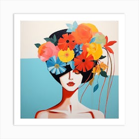 Floral girl Art Print