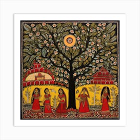 Women Under A Tree Art Print