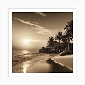 Sunset At The Beach 402 Art Print