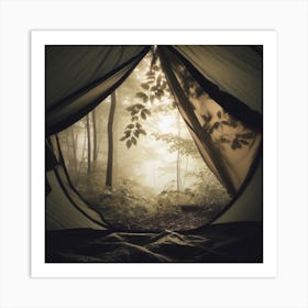 Tent In The Woods Art Print