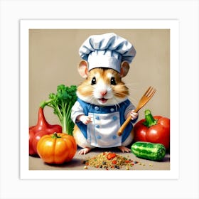 Chef Hamster 34 Art Print