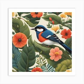 Bird In The Garden Art Print