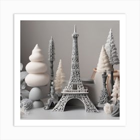 Eiffel Tower Weirdcore Landscape Art Print