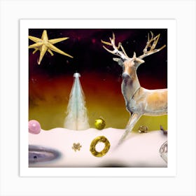 Christmas Reindeer 002 1 Art Print