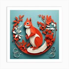 Minimalism, Squirrel Art Print