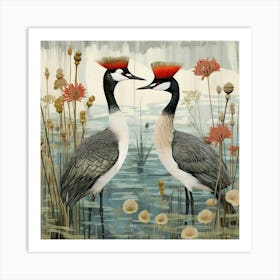 Bird In Nature Grebe 1 Art Print