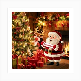 A Festive And Heartwarming Christmas Scene With A Hhdnq1dtrpept5jm3cowaa Czi1tml9soelru87dpchra Art Print