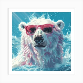 Polar Bear In Sunglasses 8 Art Print