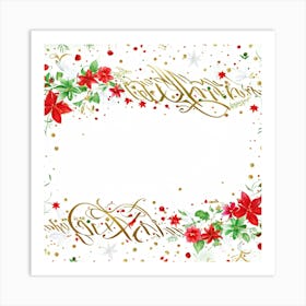 Calligraphic Typography Sprawls Across A Festive Greeting Banner Each Letter Crafted With Elaborate (2) Art Print