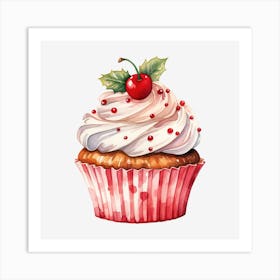 Cupcake With Cherry 3 Art Print