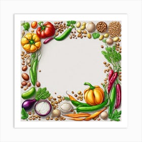 Vegetable Frame 4 Art Print