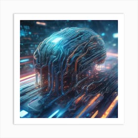 Futuristic Brain Concept Art Print