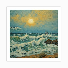 Sunset At The Sea Art Print